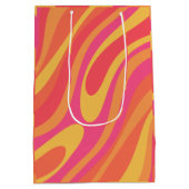 Sac Cadeau Moyen Motif Abstrait coloré rétro boucles ondulées (Dos)
