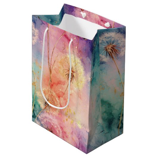 Sac Cadeau Moyen Motif Abstrait de Pissenlit Vintage (5) (Devant Angle)