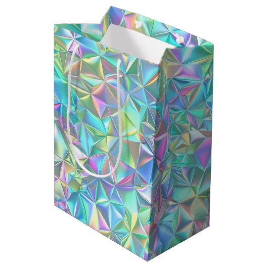Sac Cadeau Moyen Motif Abstrait holographique (Dos Angle)