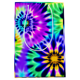 Sac Cadeau Moyen Motif Abstrait Tie Dye Adire