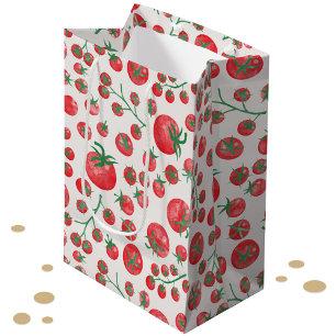 Sac Cadeau Moyen Motif aquarelle de tomates