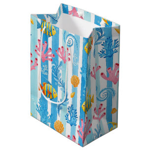 Sac Cadeau Moyen Motif aquarelle nautique rétro (11)