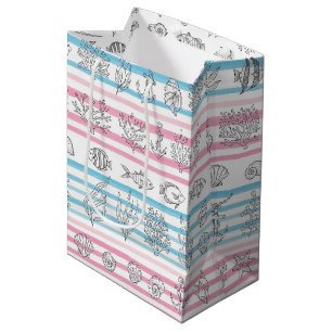 Sac Cadeau Moyen Motif aquarelle nautique rétro (12)