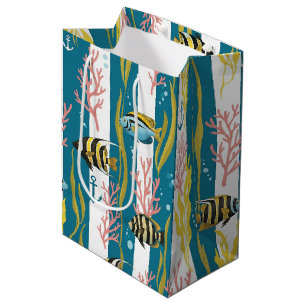 Sac Cadeau Moyen Motif aquarelle nautique rétro (14)