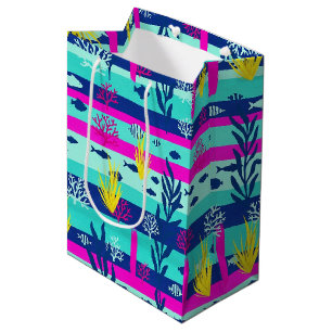 Sac Cadeau Moyen Motif aquarelle nautique rétro (5)
