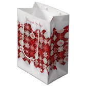 Sac Cadeau Moyen Motif blanc rouge Noël #13 ID1009 (Devant Angle)