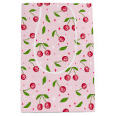 Sac Cadeau Moyen Motif boule disco cerise (Devant)