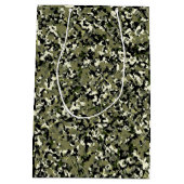 Sac Cadeau Moyen Motif camouflage crème noir vert Party (Dos)