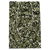 Sac Cadeau Moyen Motif camouflage vert noir crème Party (Devant)