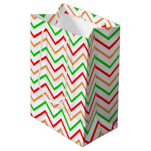 Sac Cadeau Moyen Motif chevron tendance brillant