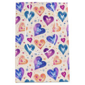 Sac Cadeau Moyen motif coeurs (Devant)