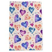 Sac Cadeau Moyen motif coeurs (Dos)