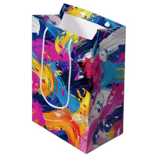 Sac Cadeau Moyen motif coups de pinceaux