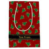 Sac Cadeau Moyen Motif d'arbre de Noël (Devant)