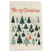 Sac Cadeau Moyen Motif d'arbre de Noël (Devant)