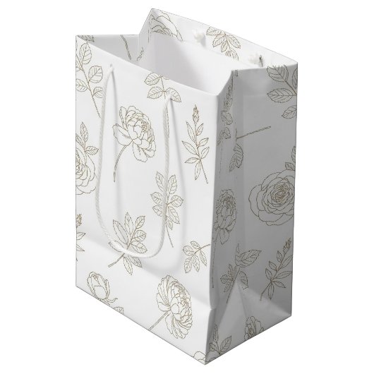 Sac Cadeau Moyen Motif d'art en ligne botanique minimal (8) (Devant Angle)