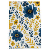 Sac Cadeau Moyen Motif d'art floral méditerranéen classique (Dos)