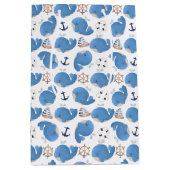 Sac Cadeau Moyen Motif De Baleines, Beaux Baleines, Baleines Bleues (Devant)