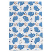 Sac Cadeau Moyen Motif De Baleines, Beaux Baleines, Baleines Bleues (Dos)