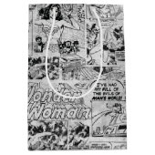 Sac Cadeau Moyen Motif de bande dessinée vintage de Wonder Woman (Devant)