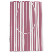 Sac Cadeau Moyen Motif de bandes verticales blanches roses (Devant)