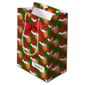 Sac Cadeau Moyen Motif de basket-ball de Noël (Dos Angle)