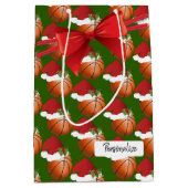 Sac Cadeau Moyen Motif de basket-ball de Noël (Devant)