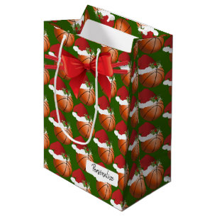 Sac Cadeau Moyen Motif de basket-ball de Noël