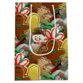 Sac Cadeau Moyen Motif de biscuits de Noël festifs (Dos)
