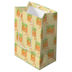 Sac Cadeau Moyen Motif de boîte à jus d'orange