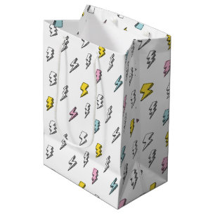 Sac Cadeau Moyen Motif de boulon de foudre à doodle mignon