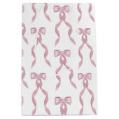 Sac Cadeau Moyen Motif de Bow rose Aquarelle (Devant)