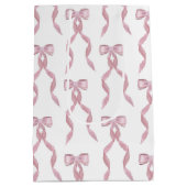 Sac Cadeau Moyen Motif de Bow rose Aquarelle (Dos)