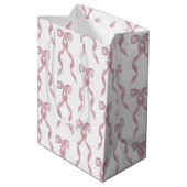 Sac Cadeau Moyen Motif de Bow rose Aquarelle (Dos Angle)