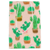 Sac Cadeau Moyen Motif de cactus pointillés (Devant)