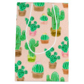 Sac Cadeau Moyen Motif de cactus pointillés (Dos)