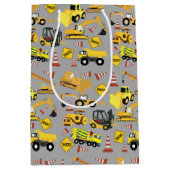 Sac Cadeau Moyen Motif de camions de construction (Devant)