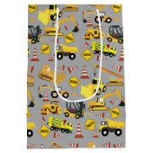Sac Cadeau Moyen Motif de camions de construction (Dos)
