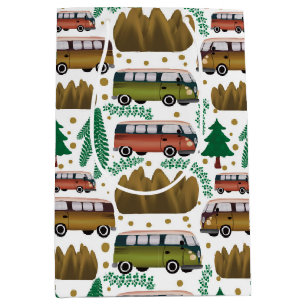 Sac Cadeau Moyen Motif de camping-cars Woodland