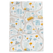 Sac Cadeau Moyen Motif de carte de quartier de Cute Pastel (Dos)