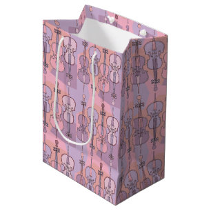 Sac Cadeau Moyen Motif de Cellos coloré