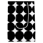 Sac Cadeau Moyen Motif de cercle géométrique noir blanc rétro (Dos)