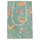 Sac Cadeau Moyen Motif de cerfs à l'aquarelle (Devant)