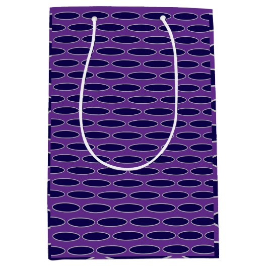 Sac Cadeau Moyen Motif de chaîne violet ovale (Devant)