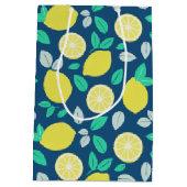 Sac Cadeau Moyen Motif de citron d'été en bleu marine (Dos)
