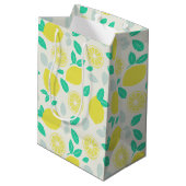 Sac Cadeau Moyen Motif de citron d'été en crème (Dos Angle)