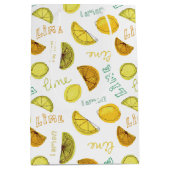 Sac Cadeau Moyen Motif de citron et de citron vert (Devant)