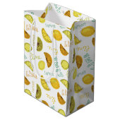 Sac Cadeau Moyen Motif de citron et de citron vert (Dos Angle)