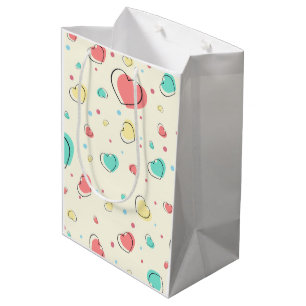 Sac Cadeau Moyen Motif de coeur - Jolie conception d'amour