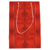 Sac Cadeau Moyen Motif de coeur romantique Red Gradient (Devant)